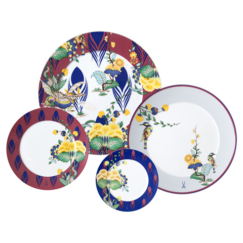 set 4 plates Mitic Garden